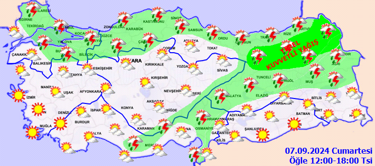 Yurdun Kuzeydoğusunda Kuvvetli Yağış Bekleniyor