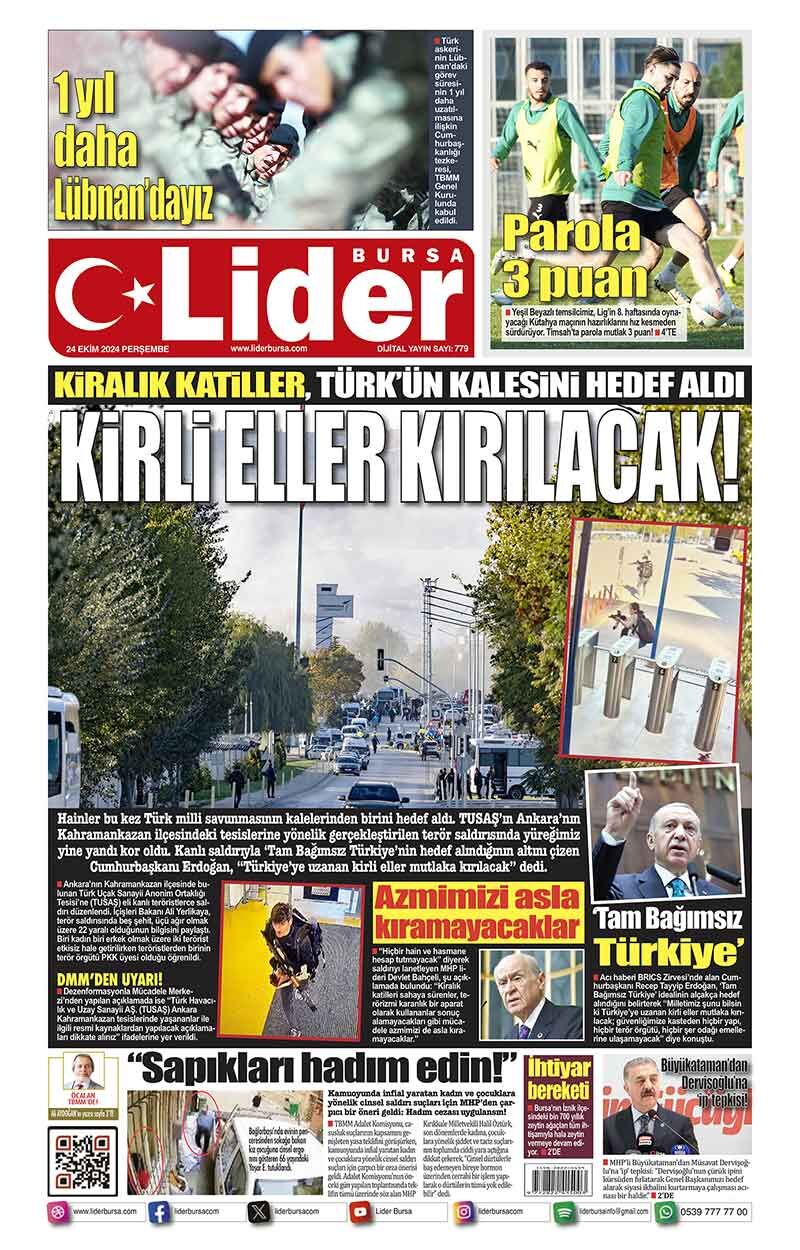 24 EKİM LİDER GAZETE BURSA