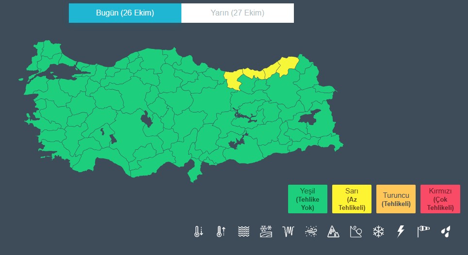 4 Il Için ‘Sarı’ Uyarı