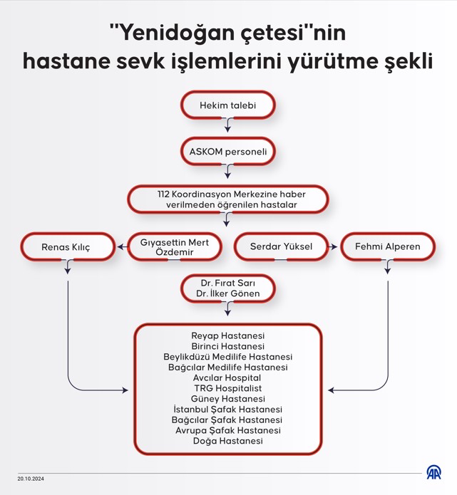 ‘Yenidoğan Çetesi’nin Örgütsel Şeması Ortaya Çıkarıldı