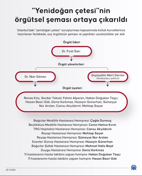 ‘Yenidoğan Çetesi’nin Örgütsel Şeması Ortaya Çıkarıldı1