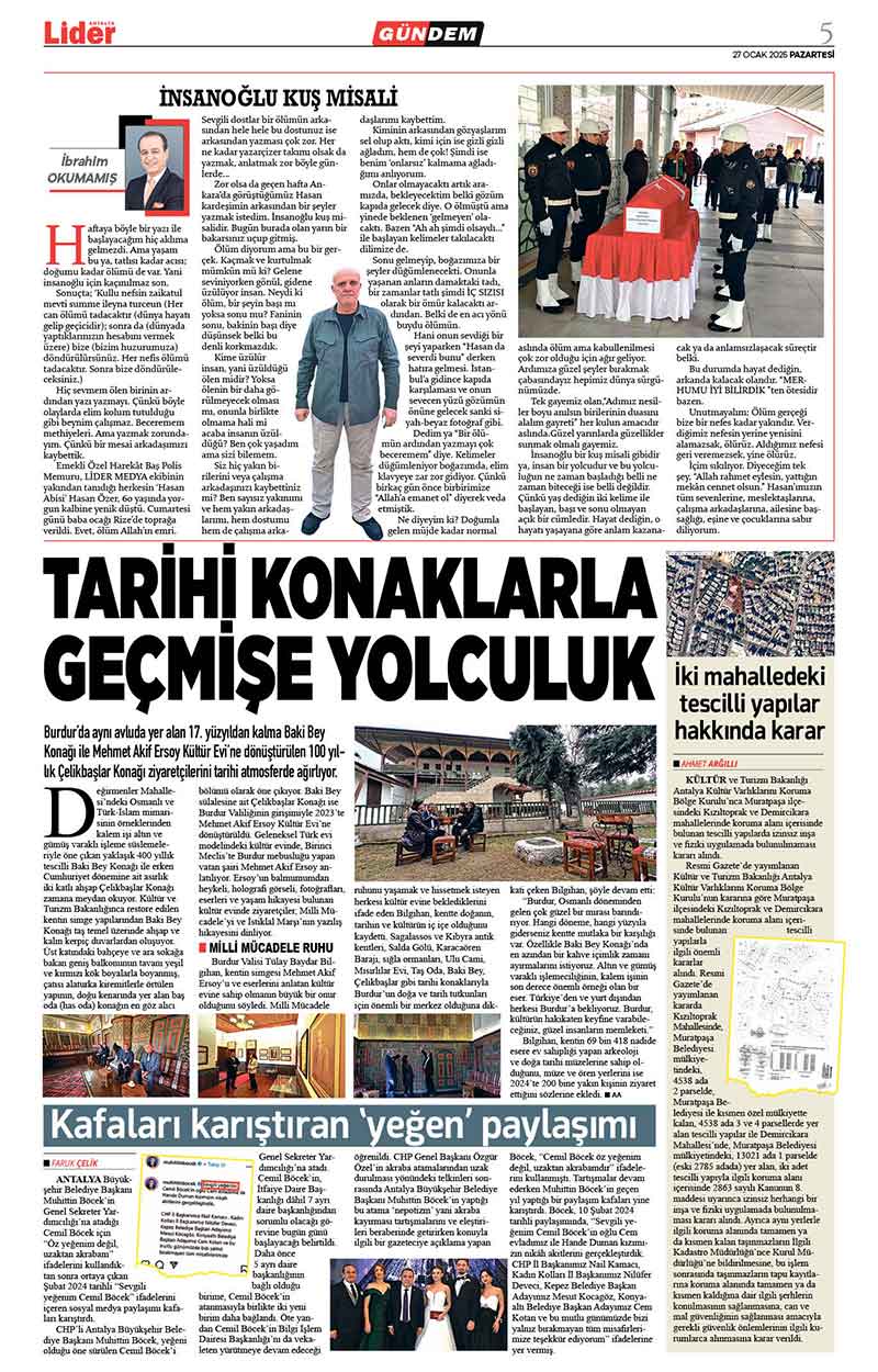 27 O C A K 2025 L İ D E R G A Z E T E A N T A L Y A 5