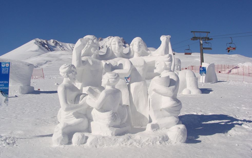 Erciyes'teki Kar Sanata Dönüştürülüyor1