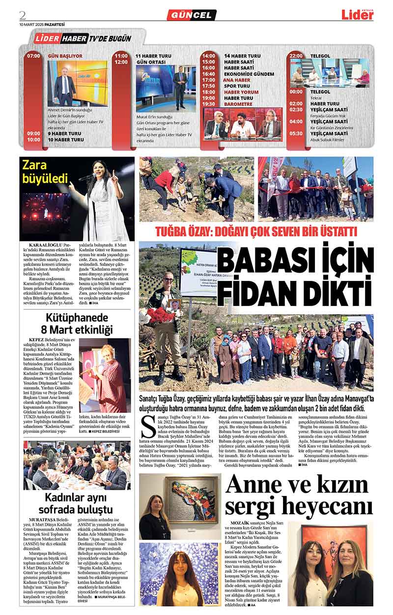 10 M A R T 2025 L İ D E R G A Z E T E A N T A L Y A 2