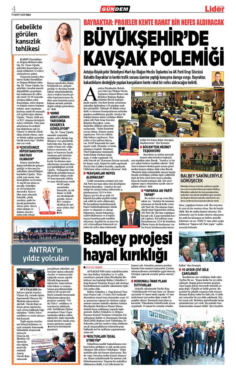 11 M A R T 2025 L İ D E R G A Z E T E A N T A L Y A 4