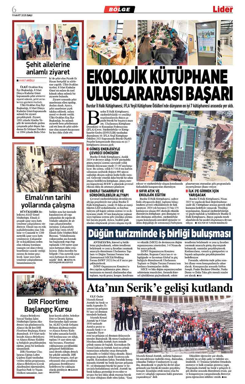 11 M A R T 2025 L İ D E R G A Z E T E A N T A L Y A 6