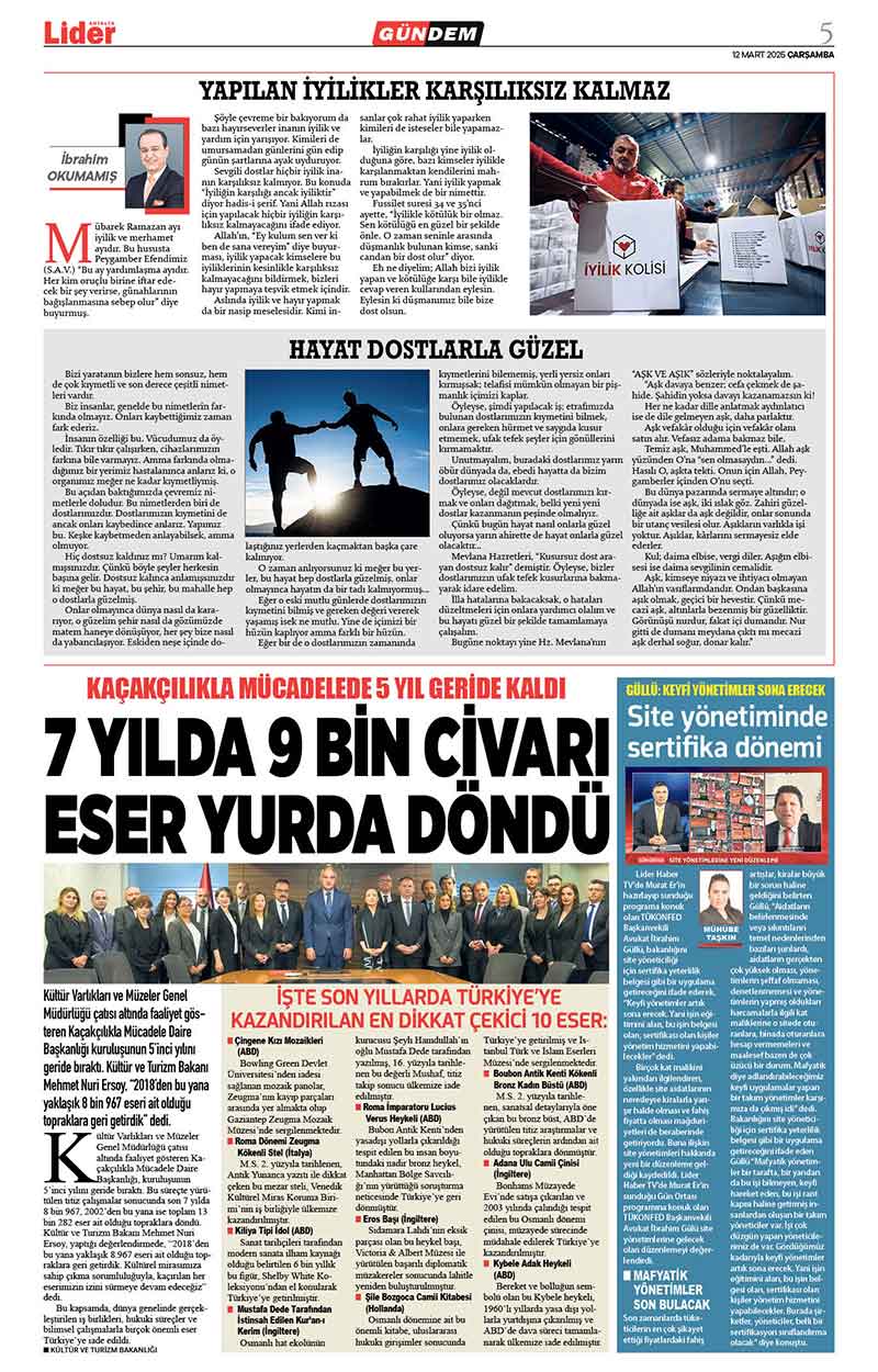 12 M A R T 2025 L İ D E R G A Z E T E A N T A L Y A 5