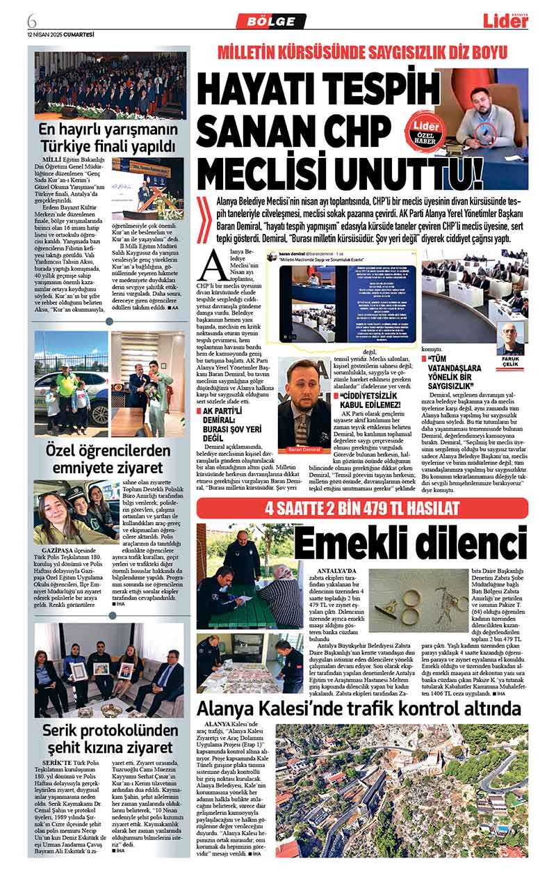 12 N İ S A N 2025 L İ D E R G A Z E T E A N T A L Y A 6