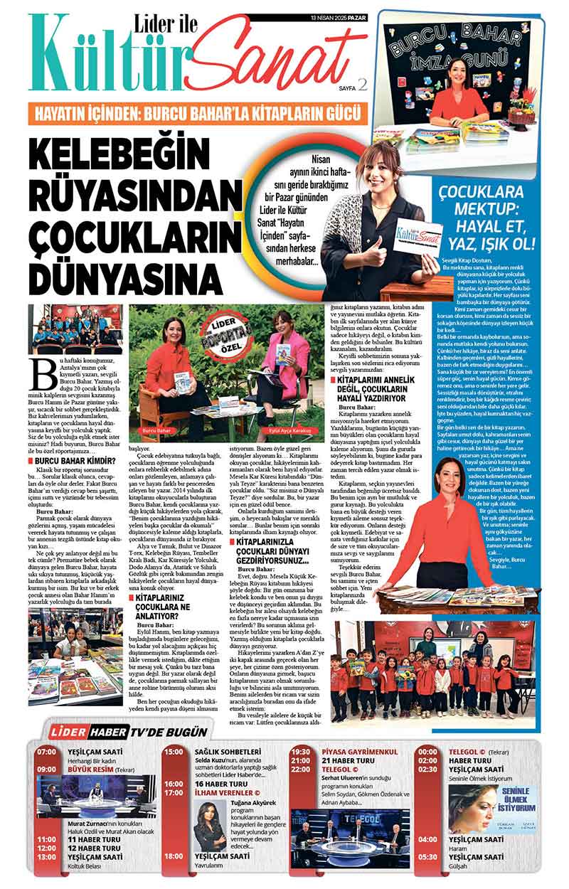 13 N İ S A N 2025 L İ D E R G A Z E T E A N T A L Y A 2