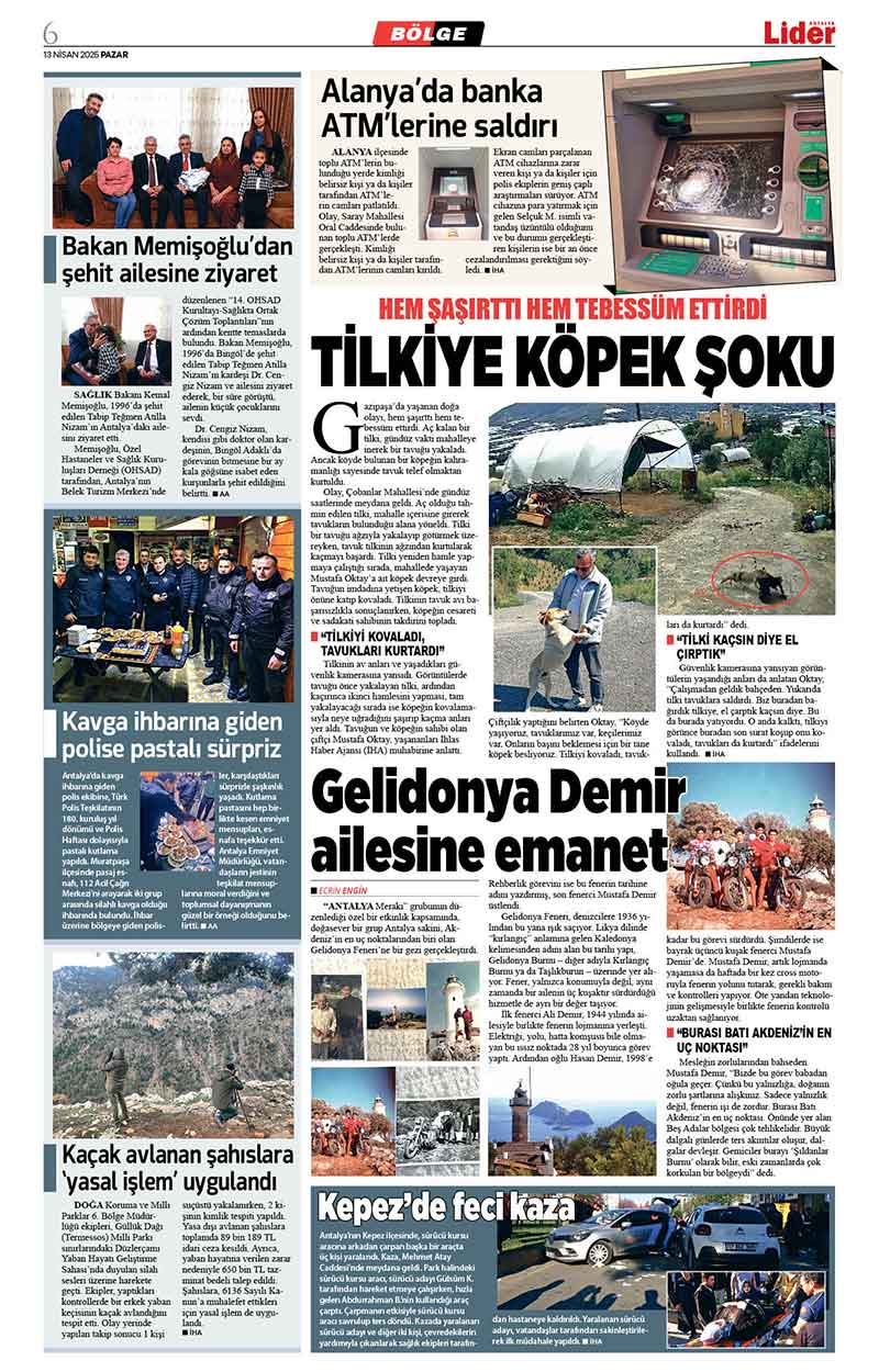 13 N İ S A N 2025 L İ D E R G A Z E T E A N T A L Y A 6