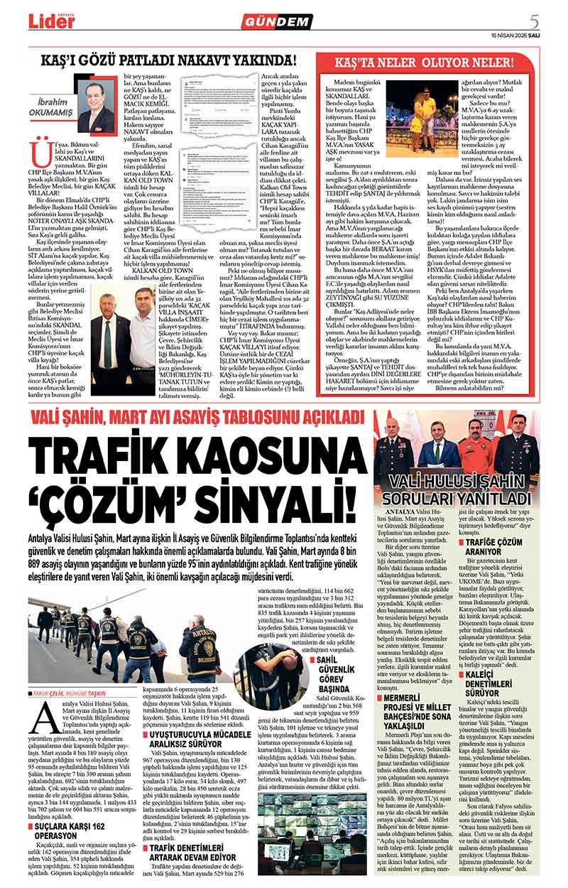 15 N İ S A N 2025 L İ D E R G A Z E T E A N T A L Y A 5