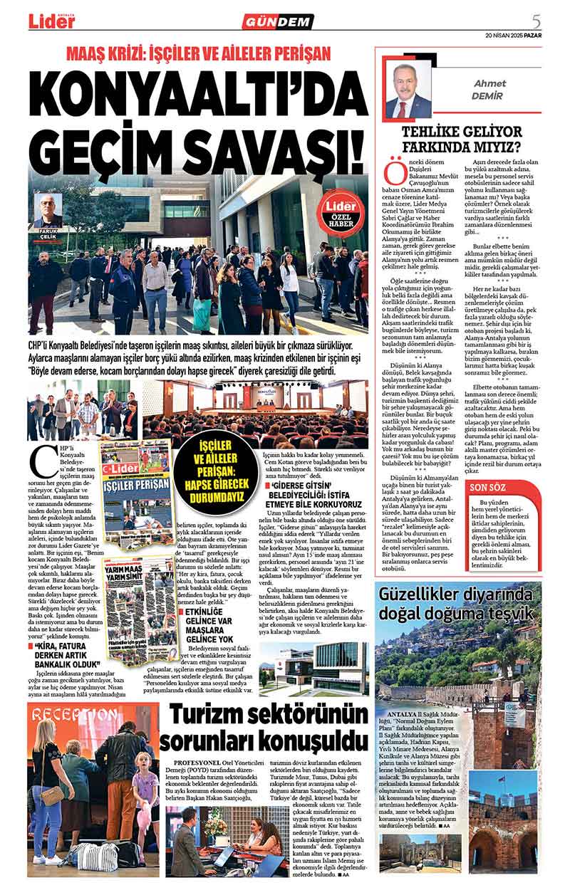 20 N İ S A N 2025 L İ D E R G A Z E T E A N T A L Y A 5