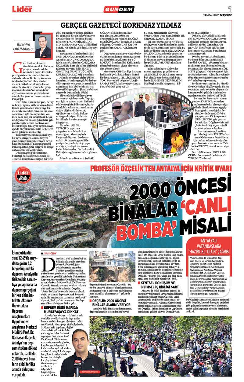 24 N İ S A N 2025 L İ D E R G A Z E T E A N T A L Y A 5