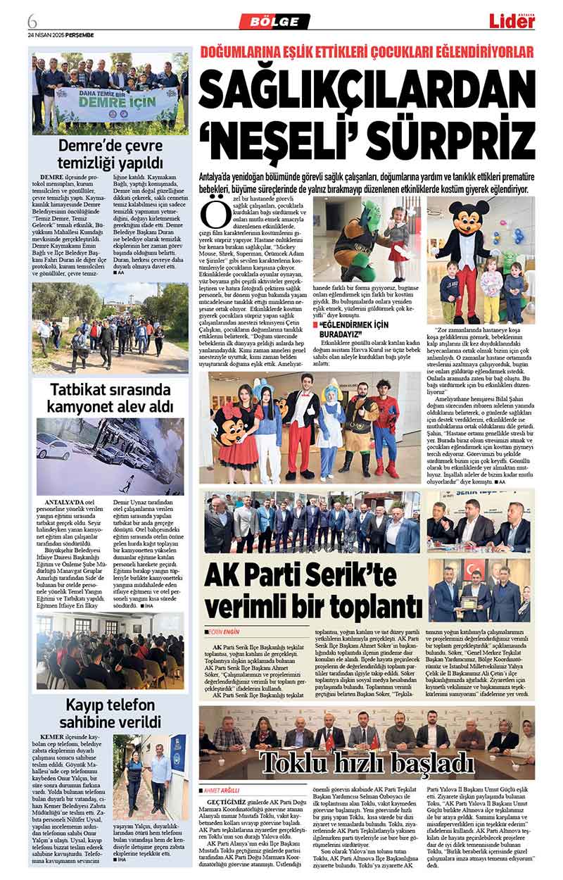 24 N İ S A N 2025 L İ D E R G A Z E T E A N T A L Y A 6