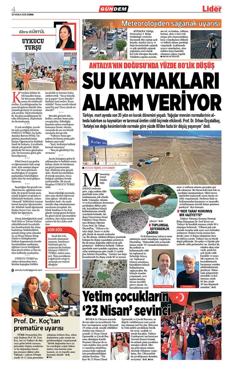 25 N İ S A N 2025 L İ D E R G A Z E T E A N T A L Y A 4