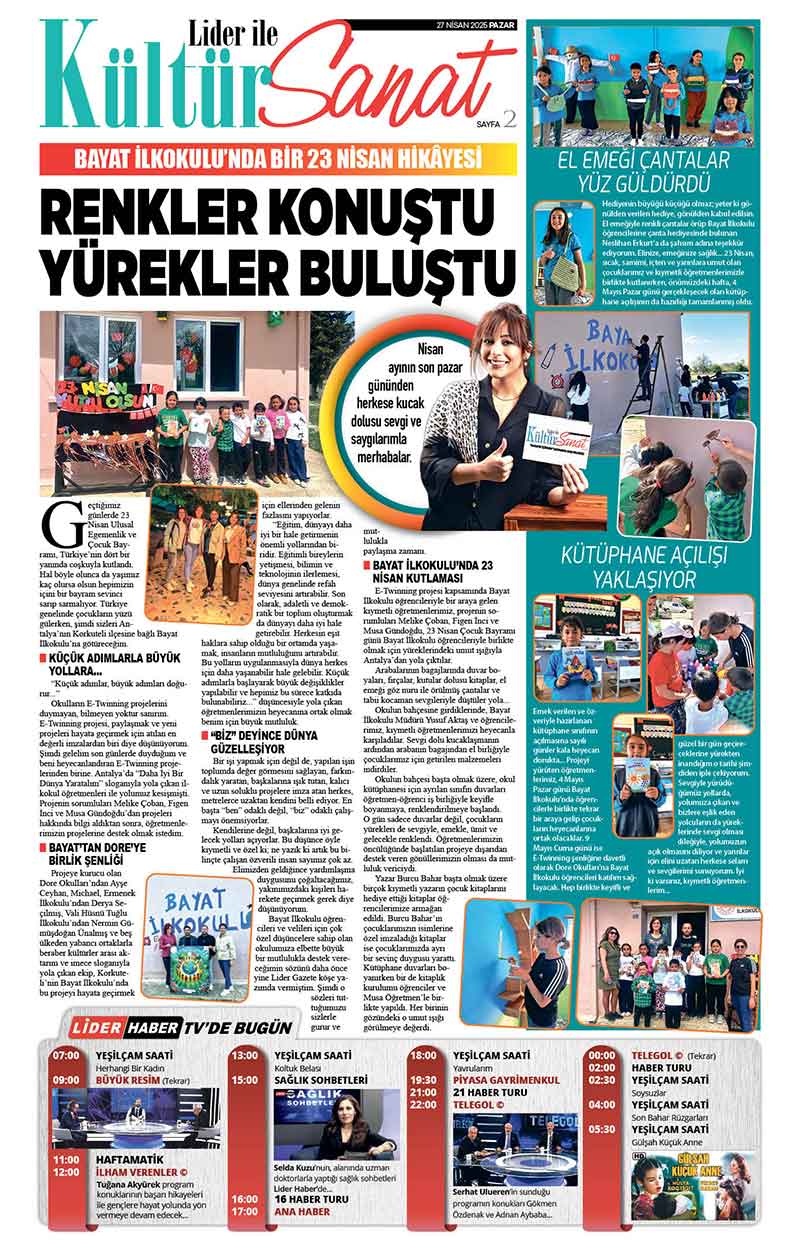 27 N İ S A N 2025 L İ D E R G A Z E T E A N T A L Y A 2