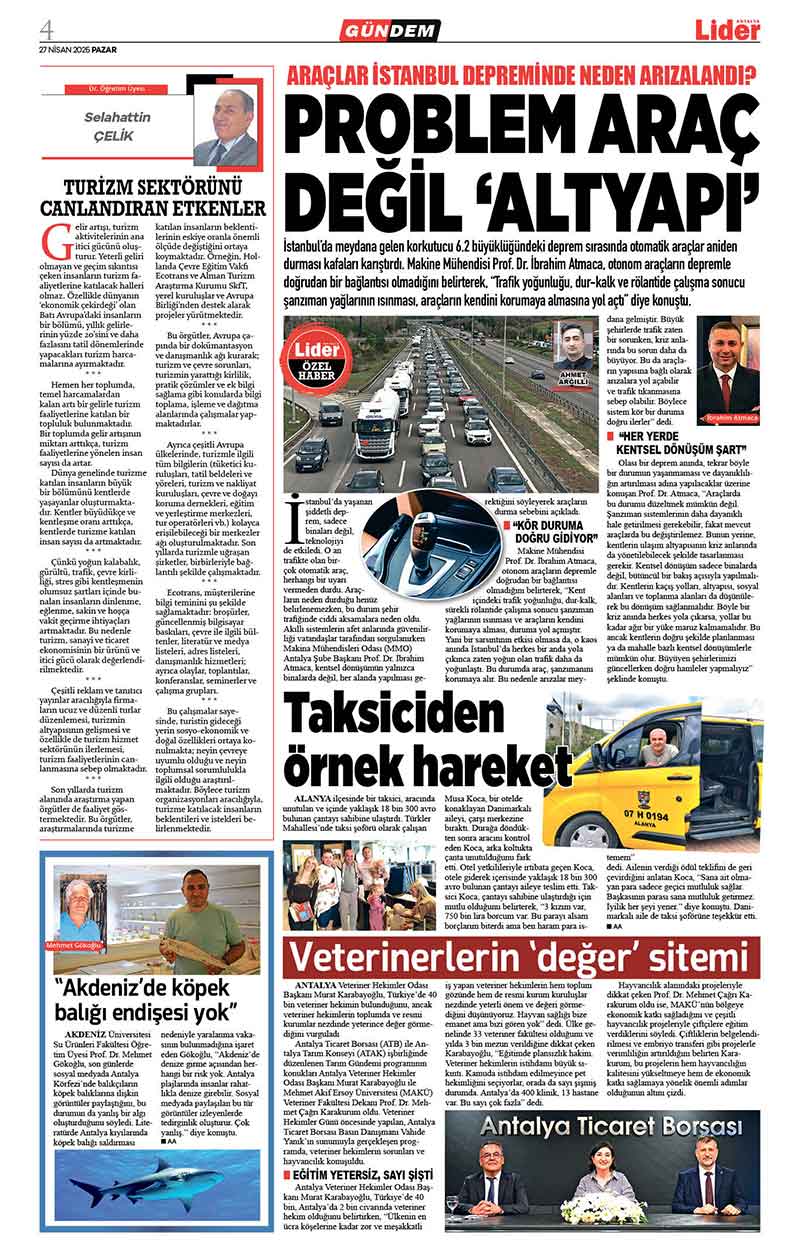 27 N İ S A N 2025 L İ D E R G A Z E T E A N T A L Y A 4