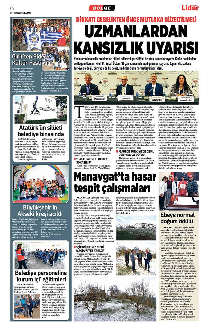 27 N İ S A N 2025 L İ D E R G A Z E T E A N T A L Y A 6