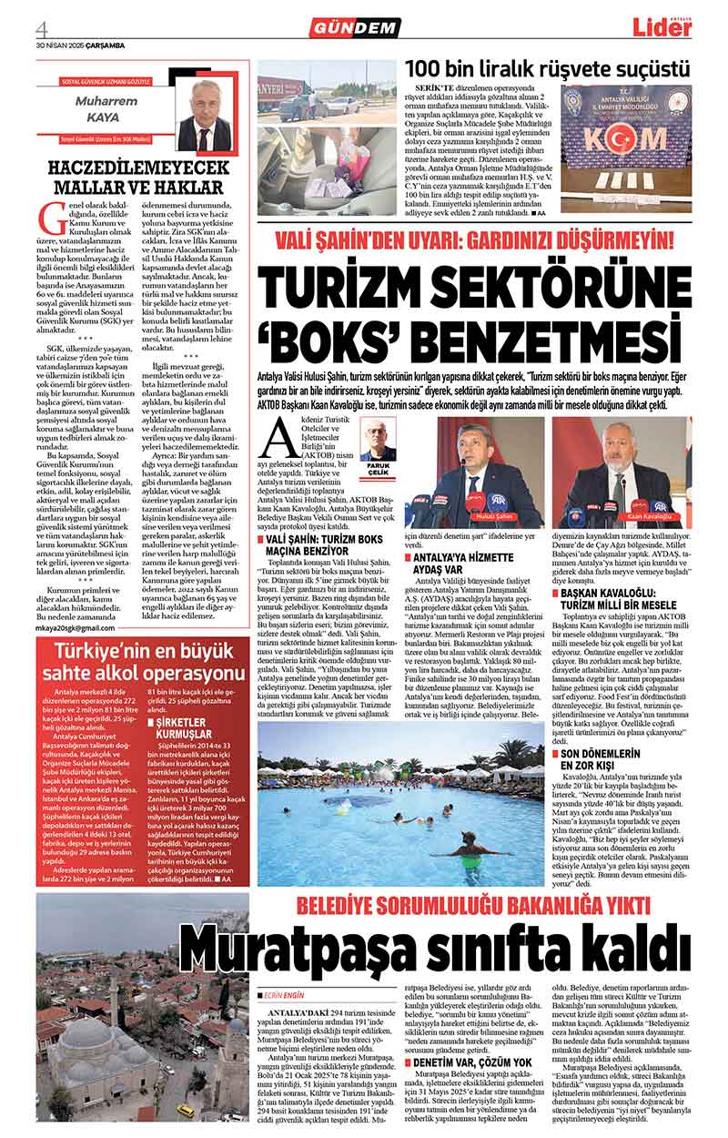 30 N İ S A N 2025 L İ D E R G A Z E T E A N T A L Y A 4