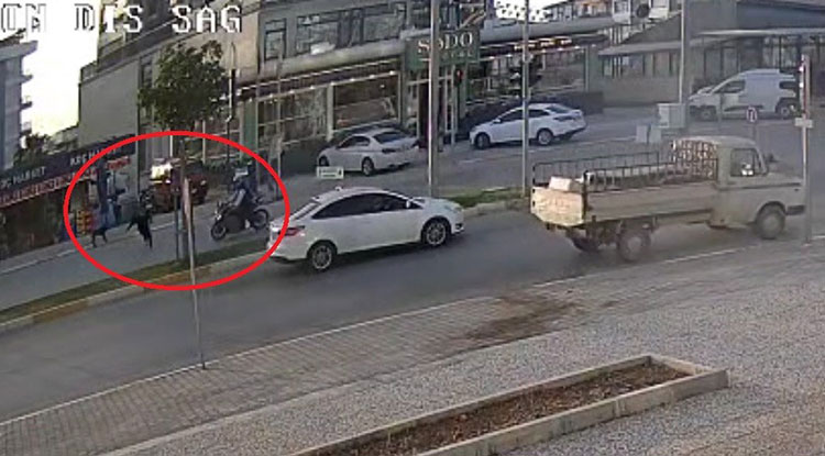 Başıboş köpekten kaçarken motosiklet çarptı Başıboş köpekten kaçarken motosiklet çarptı