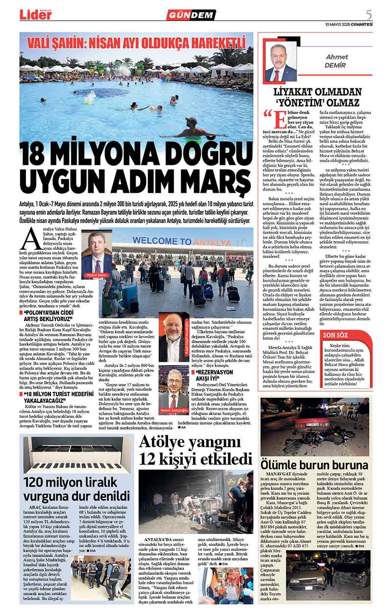 10 M A Y I S 2025 L İ D E R G A Z E T E A N T A L Y A 5