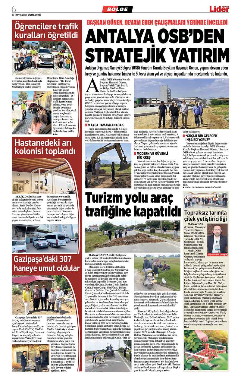 10 M A Y I S 2025 L İ D E R G A Z E T E A N T A L Y A 6