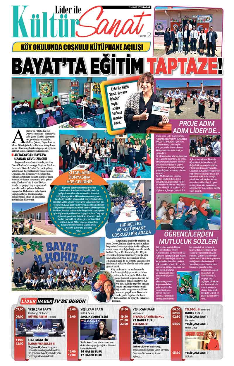 11 M A Y I S 2025 L İ D E R G A Z E T E A N T A L Y A 2