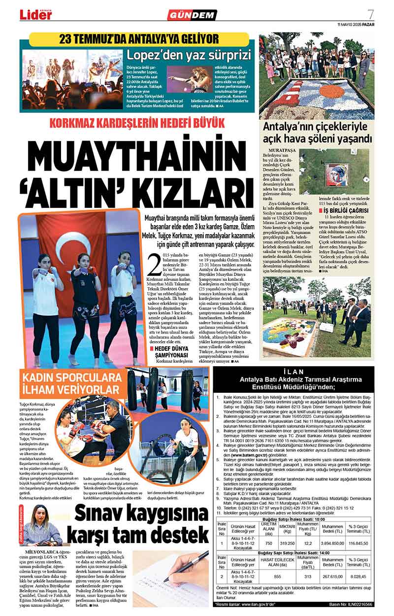 11 M A Y I S 2025 L İ D E R G A Z E T E A N T A L Y A 7