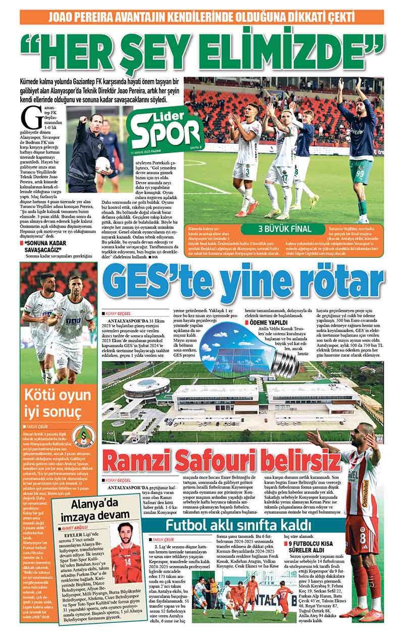 11 M A Y I S 2025 L İ D E R G A Z E T E A N T A L Y A 8