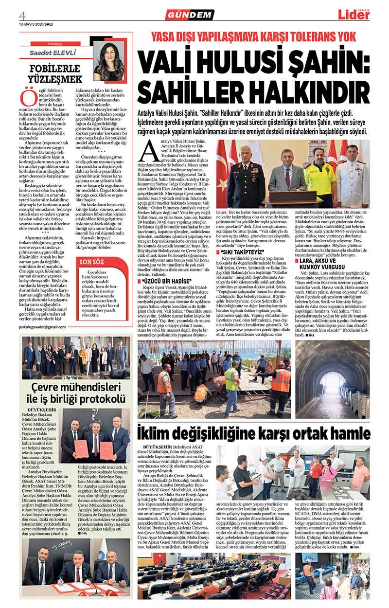 13 M A Y I S 2025 L İ D E R G A Z E T E A N T A L Y A 4