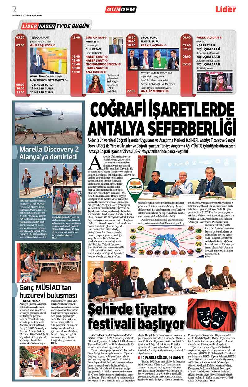 14 M A Y I S 2025 L İ D E R G A Z E T E A N T A L Y A 2