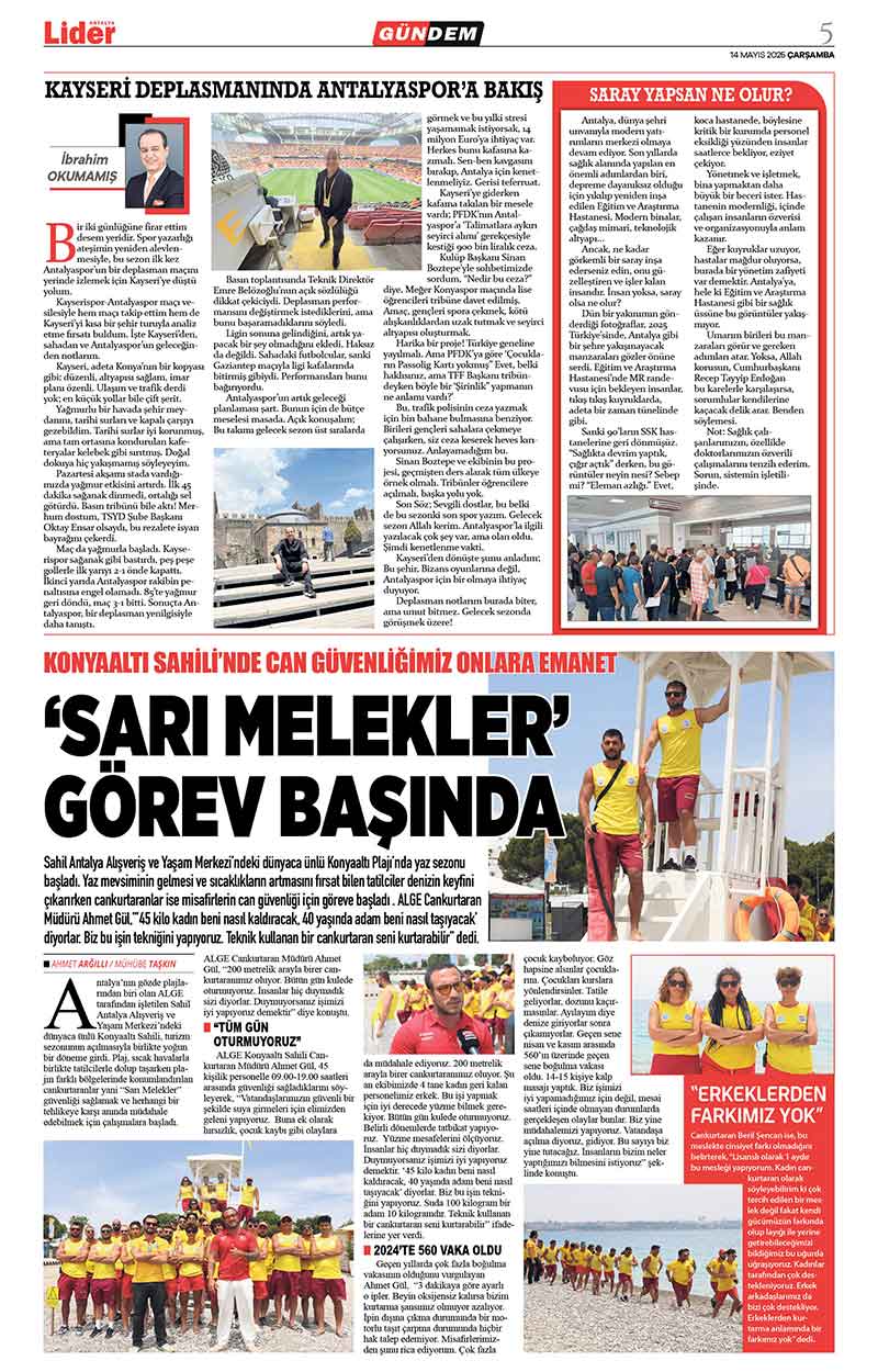 14 M A Y I S 2025 L İ D E R G A Z E T E A N T A L Y A 5
