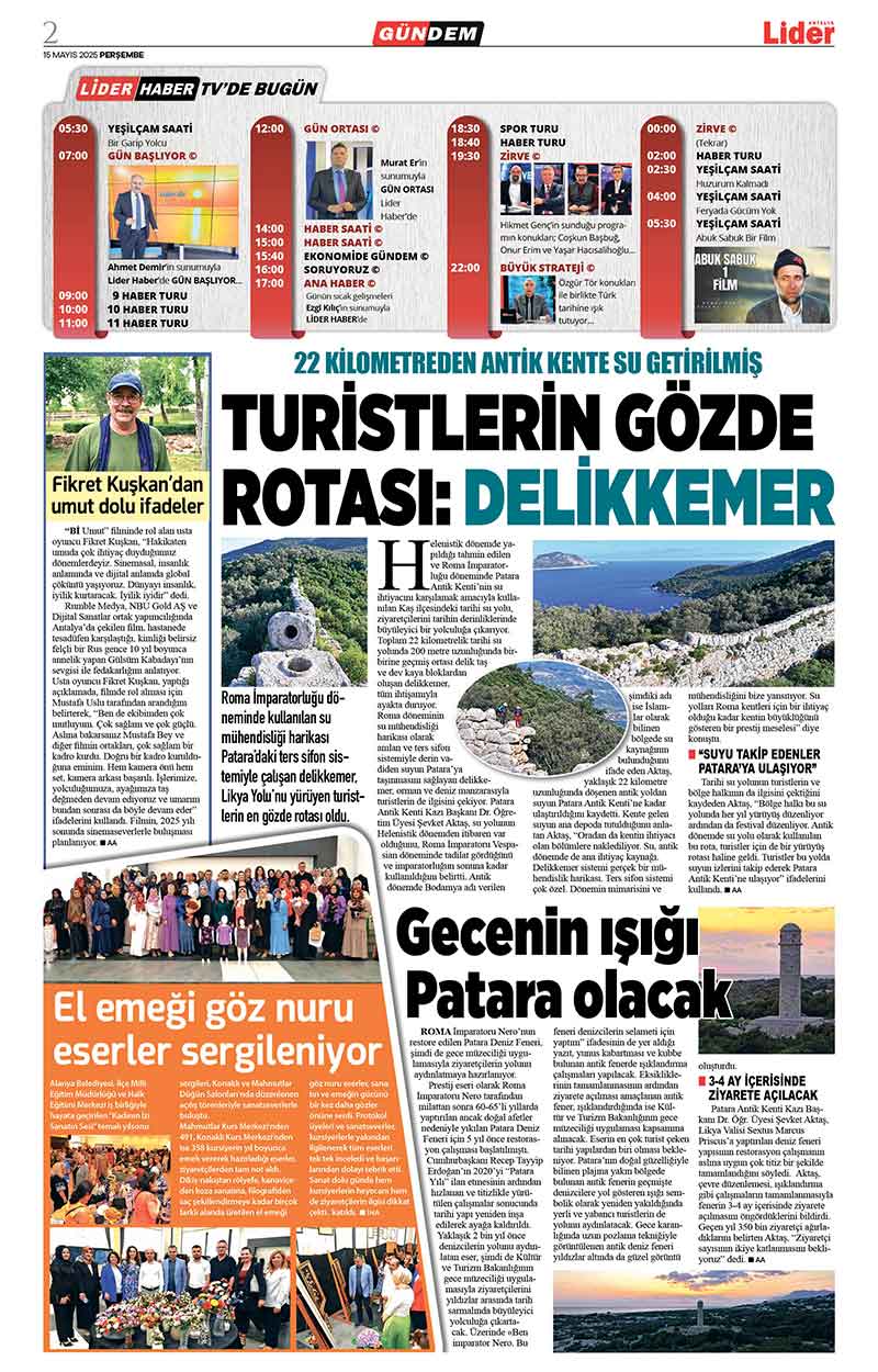 15 M A Y I S 2025 L İ D E R G A Z E T E A N T A L Y A 2