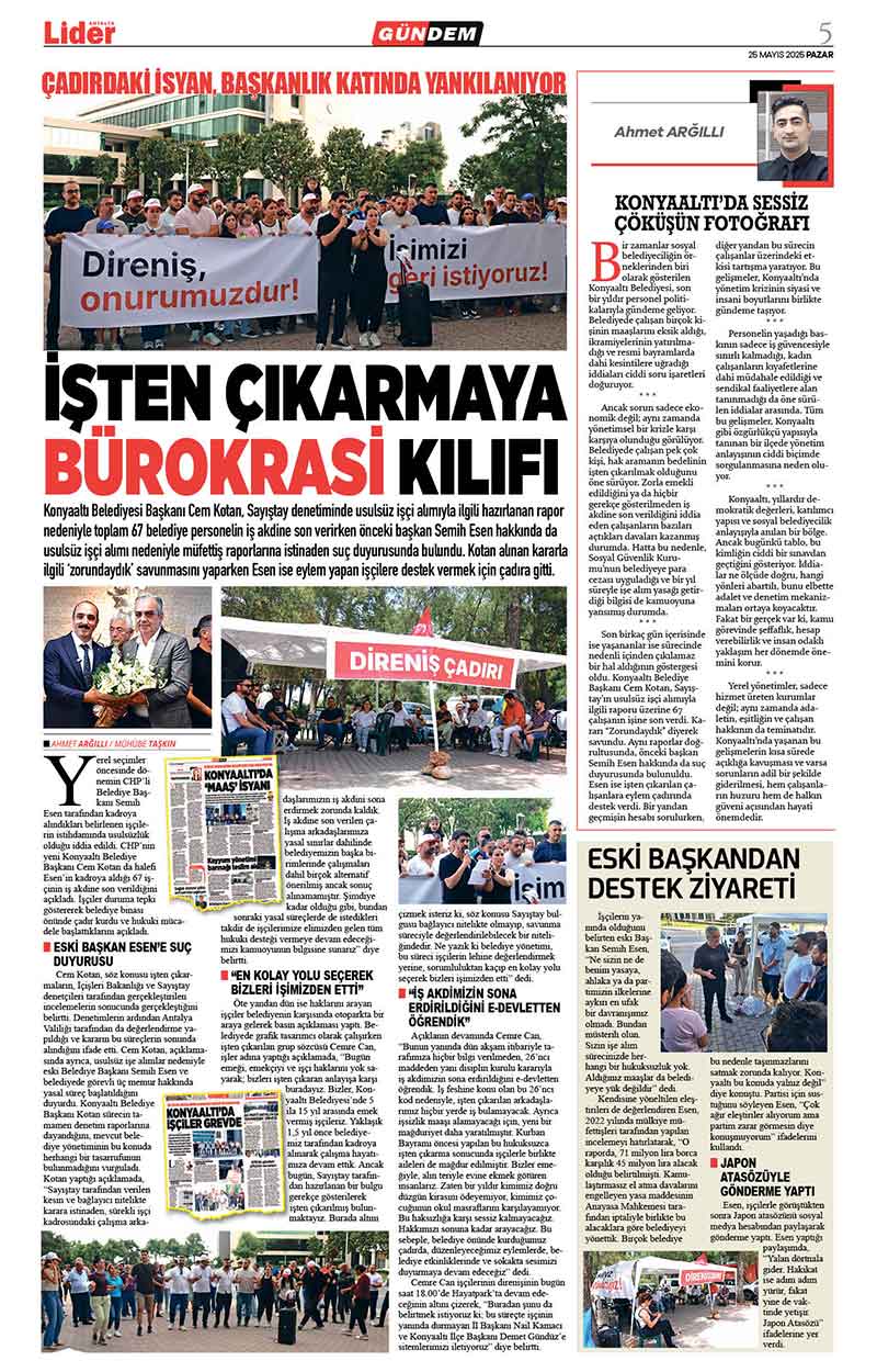 25 M A Y I S 2025 L İ D E R G A Z E T E A N T A L Y A 5