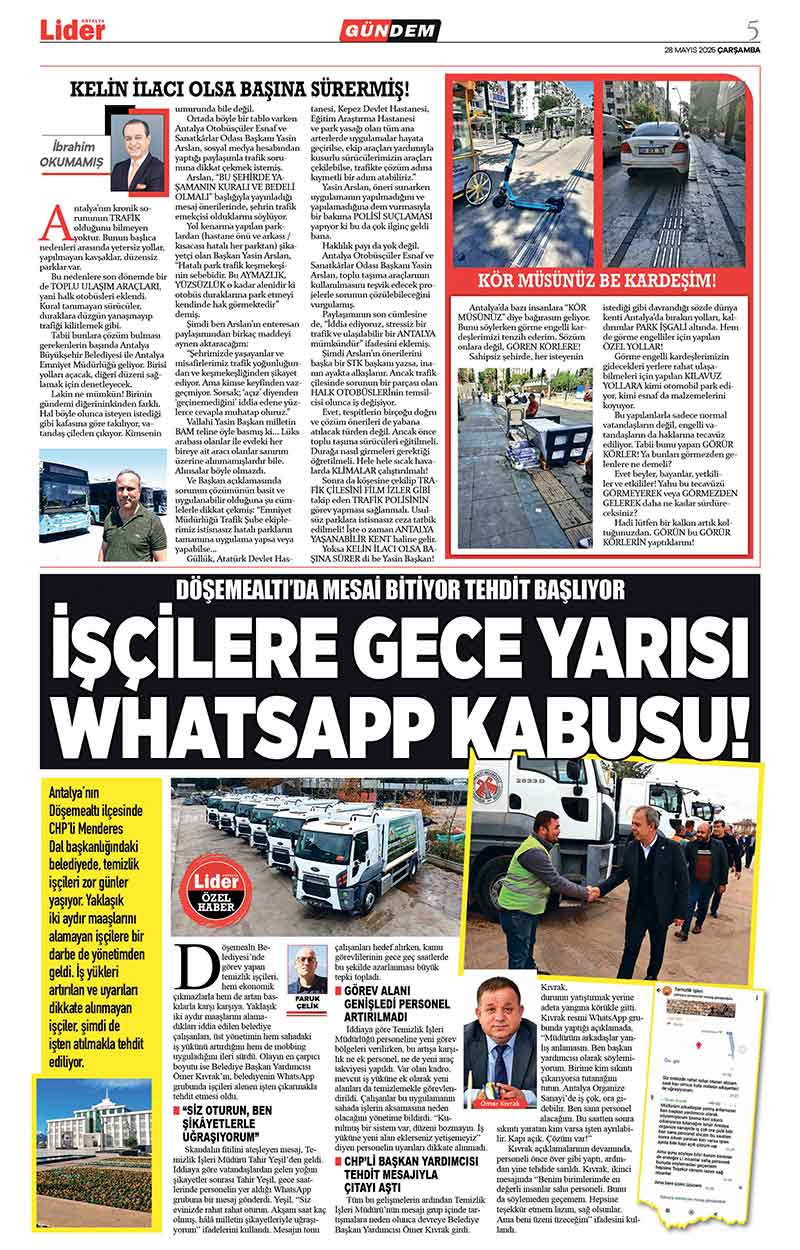 28 M A Y I S 2025 L İ D E R G A Z E T E A N T A L Y A 5