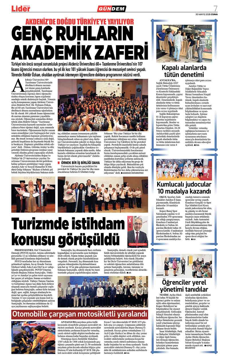 30 M A Y I S 2025 L İ D E R G A Z E T E A N T A L Y A 7