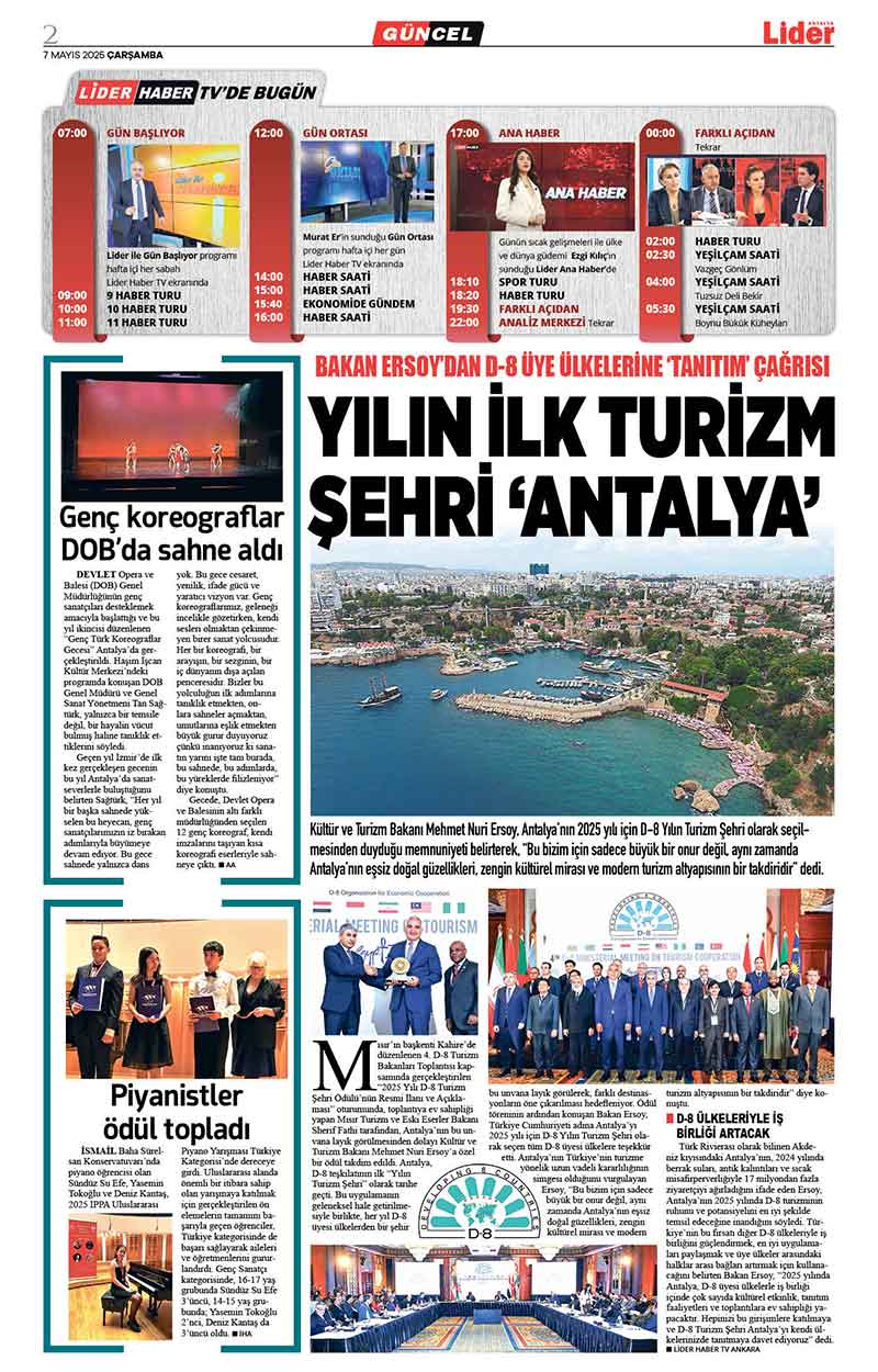 7 M A Y I S 2025 L İ D E R G A Z E T E A N T A L Y A 2