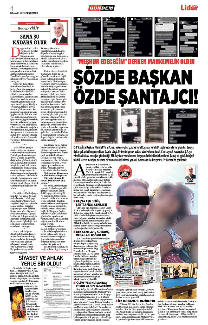 8 M A Y I S 2025 L İ D E R G A Z E T E A N T A L Y A 4