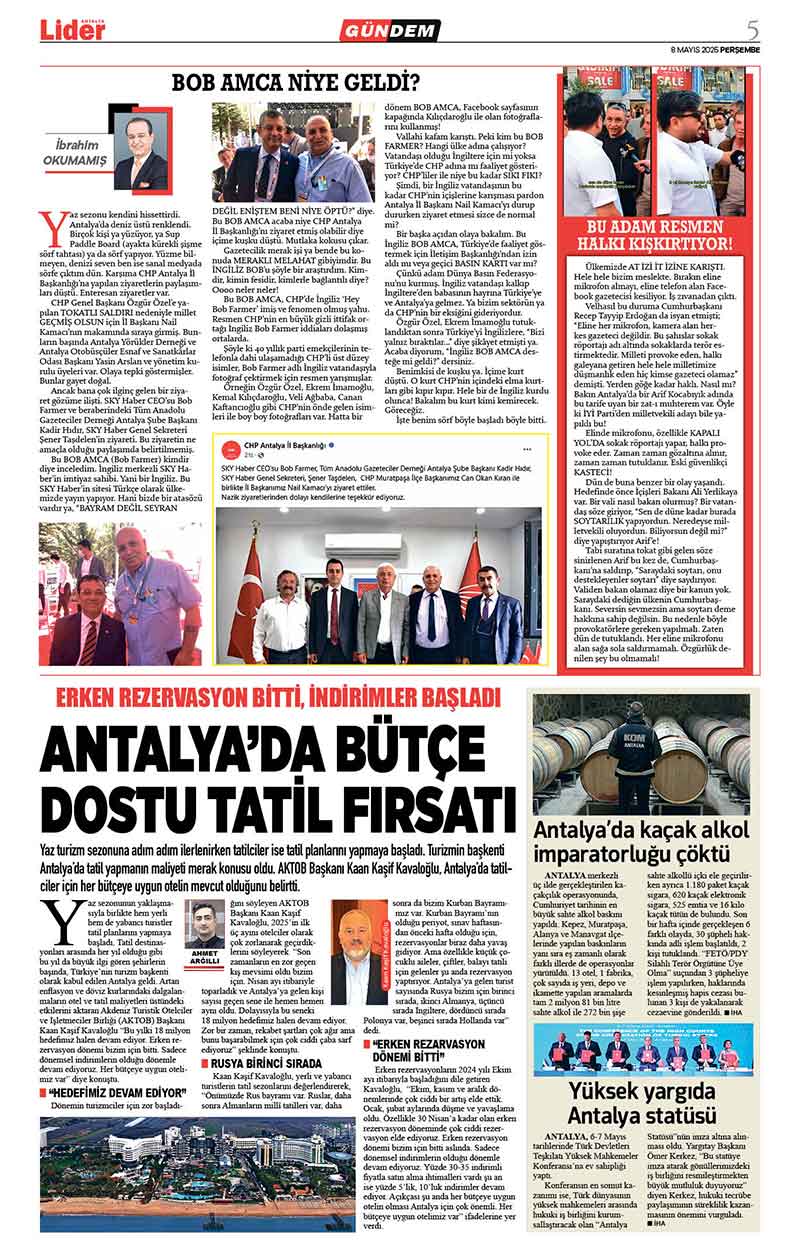 8 M A Y I S 2025 L İ D E R G A Z E T E A N T A L Y A 5