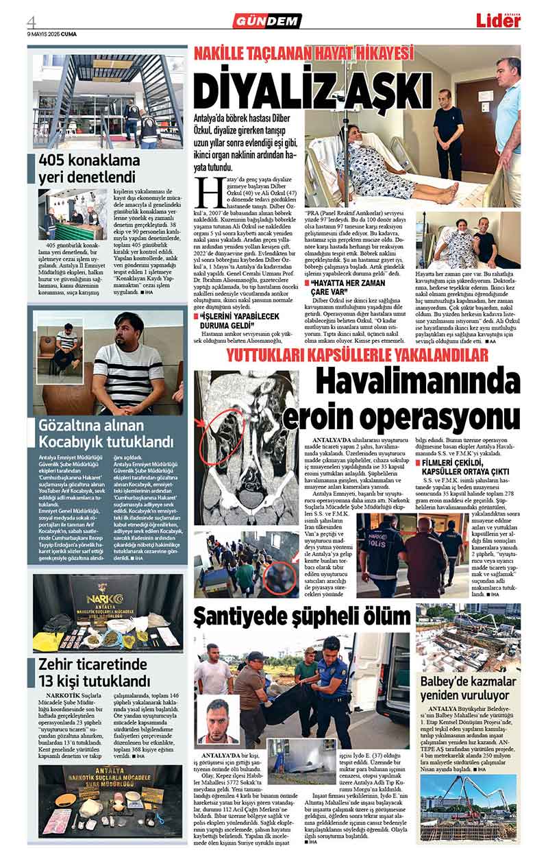 9 M A Y I S 2025 L İ D E R G A Z E T E A N T A L Y A 4