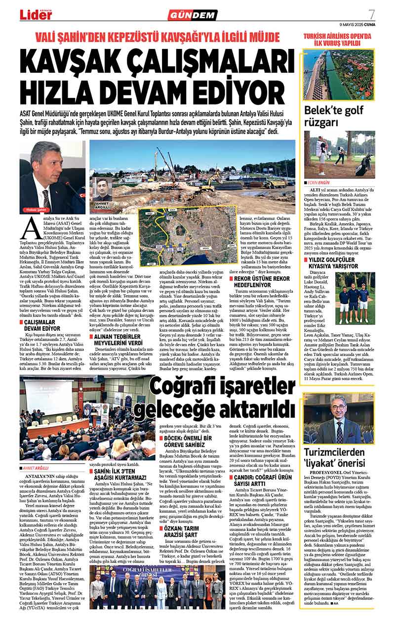 9 M A Y I S 2025 L İ D E R G A Z E T E A N T A L Y A 7