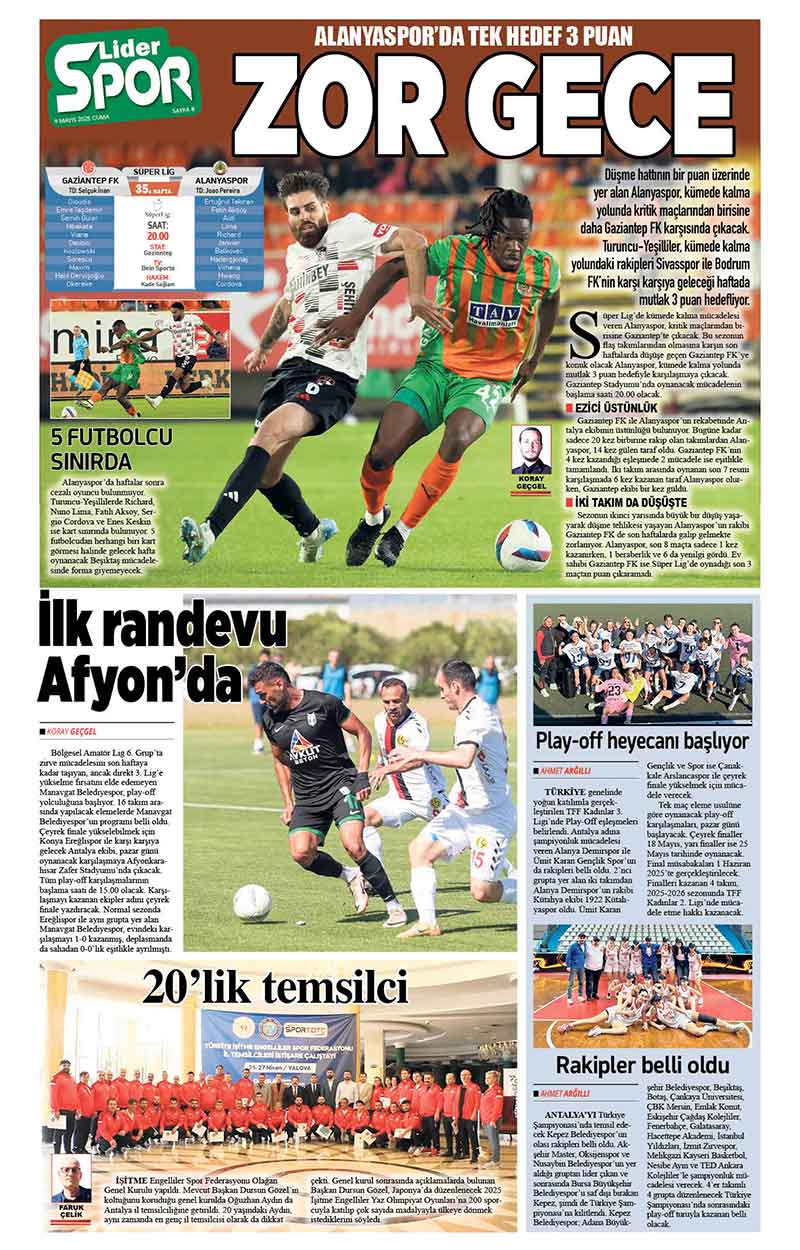 9 M A Y I S 2025 L İ D E R G A Z E T E A N T A L Y A 8