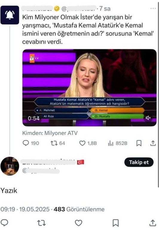 Kim Milyoner Olmak İster Yarışmacısı Linçlendi Atatürk Sorusunda Elenmişti2