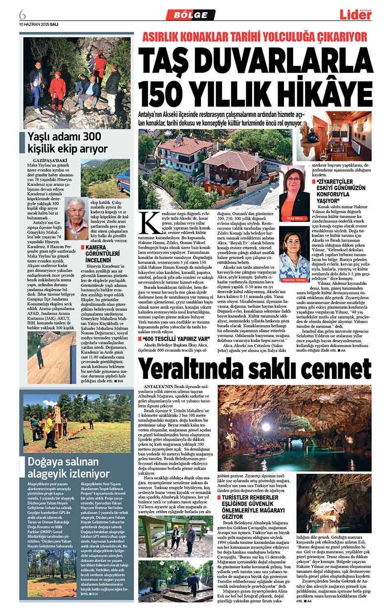 10 H A Z İ R A N 2025 L İ D E R G A Z E T E A N T A L Y A 6