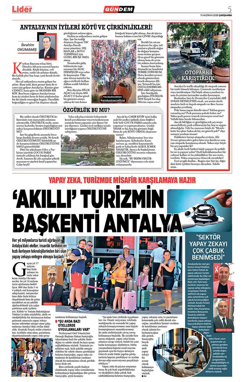 11 H A Z İ R A N 2025 L İ D E R G A Z E T E A N T A L Y A 5