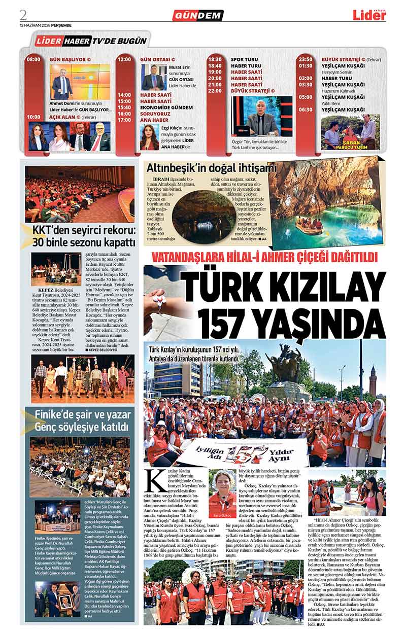12 H A Z İ R A N 2025 L İ D E R G A Z E T E A N T A L Y A 2