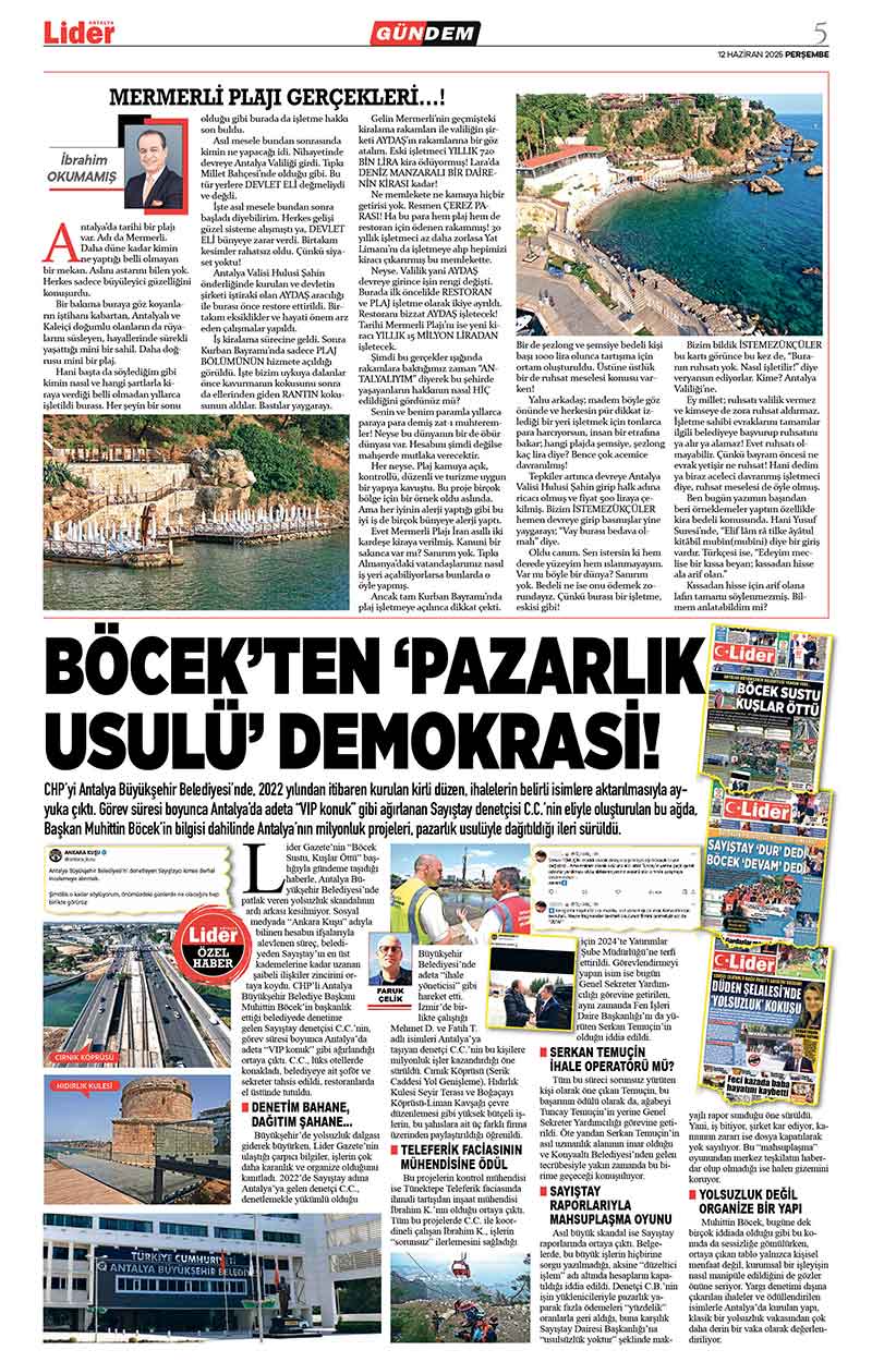 12 H A Z İ R A N 2025 L İ D E R G A Z E T E A N T A L Y A 5