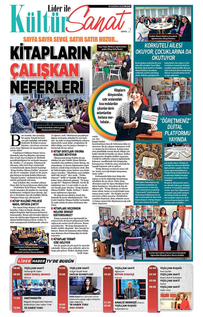 15 H A Z İ R A N 2025 L İ D E R G A Z E T E A N T A L Y A 2