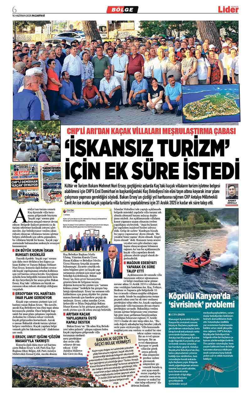 16 H A Z İ R A N 2025 L İ D E R G A Z E T E A N T A L Y A 6