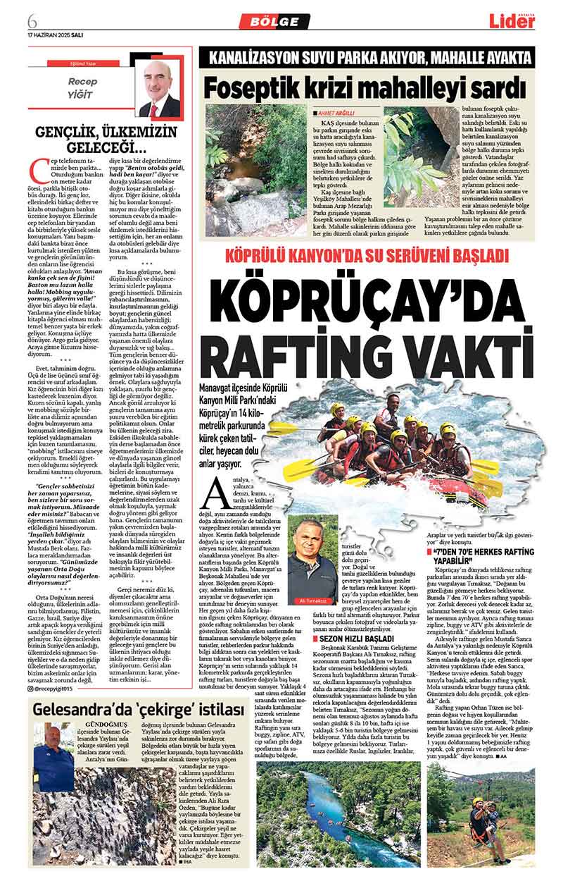 17 H A Z İ R A N 2025 L İ D E R G A Z E T E A N T A L Y A 6